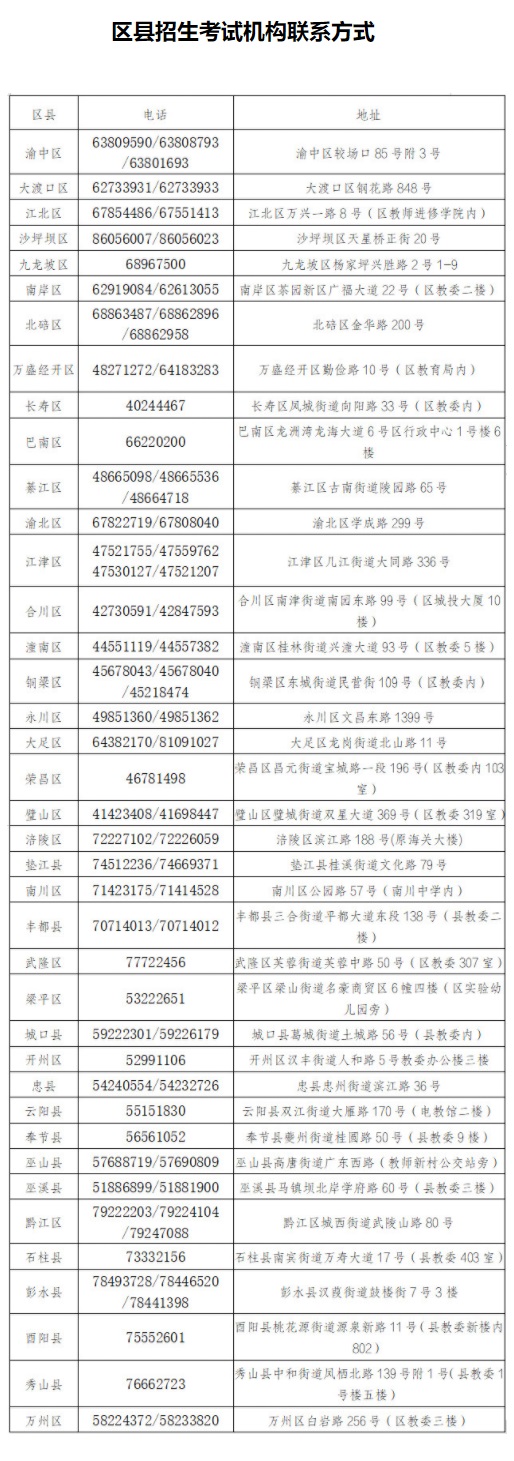 重庆市2023年普通高考有关日程安排