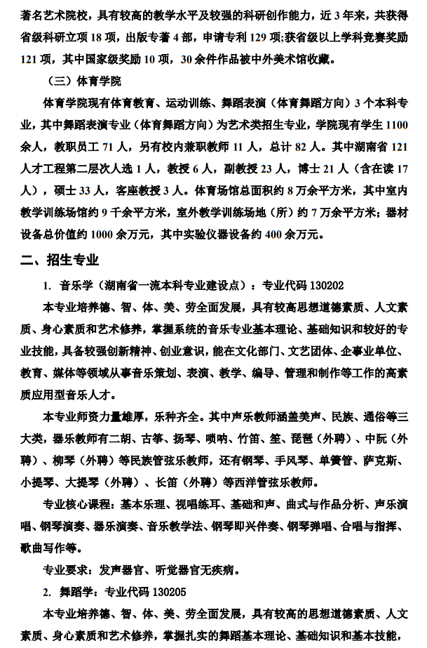 湖南人文科技学院2023年艺术类专业招生简章