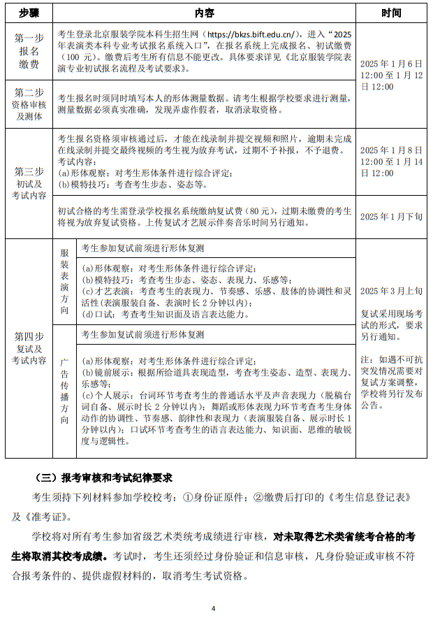 北京服装学院2025年艺术类本科专业招生简章