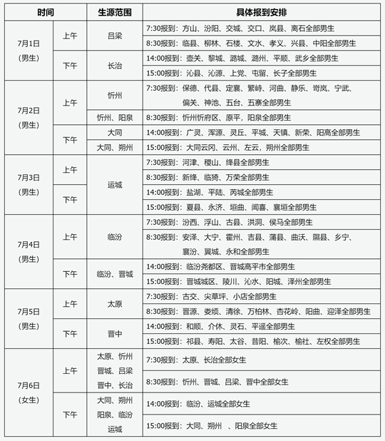 山西省2025年公安院校公安专业招生面试、体检和体能测评具体时间安排