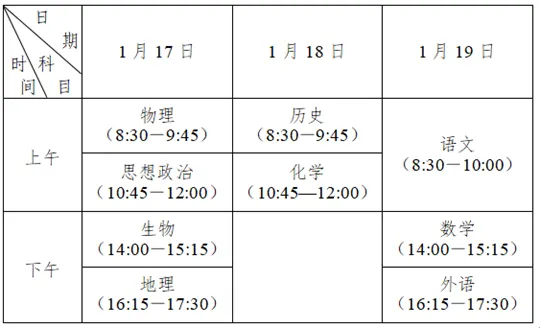 江苏省2026年普通高中学业水平合格性考试时间安排