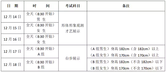 湖南省2026年普通高校招生表(导)演类(服装表演方向)专业全省统一考试温馨提示