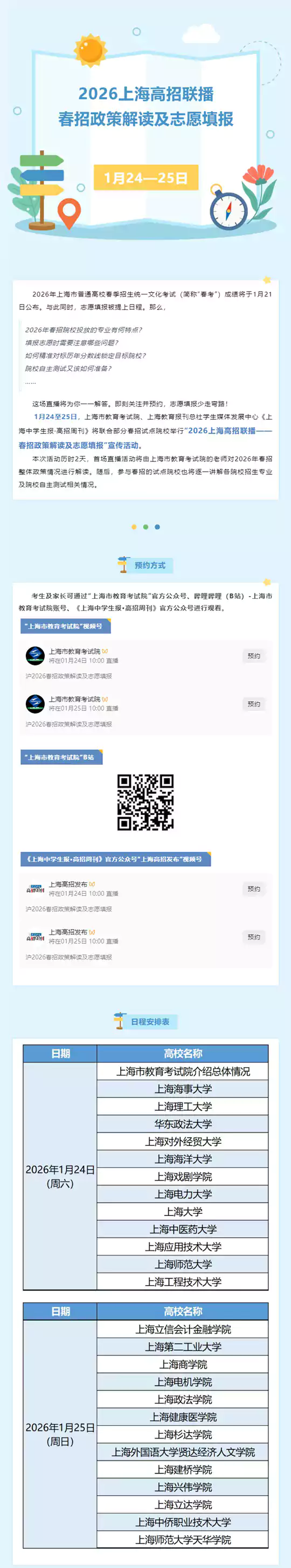 1月24—25日︱上海2026年春招政策解读及志愿填报专场活动举行