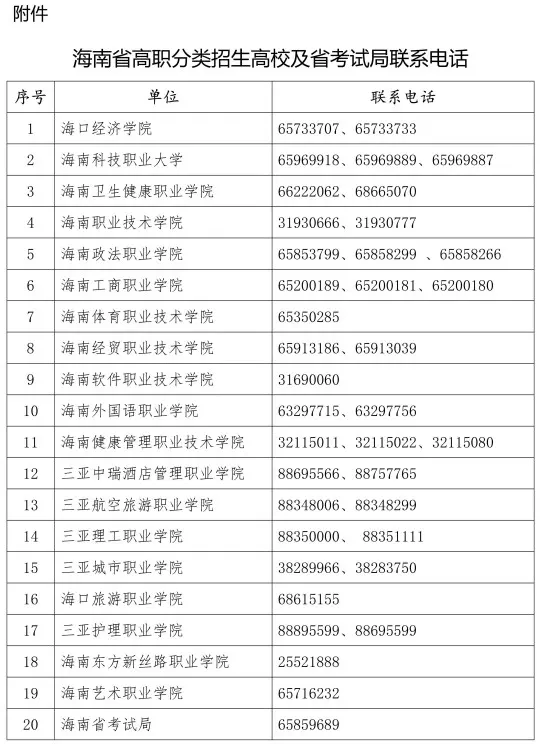 关于调整2026年海南省高职分类招生考试时间的公告